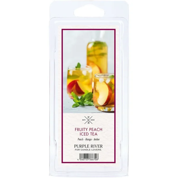 Cera profumata di soia - Fruity Peach Iced Tea Purple River 50 g