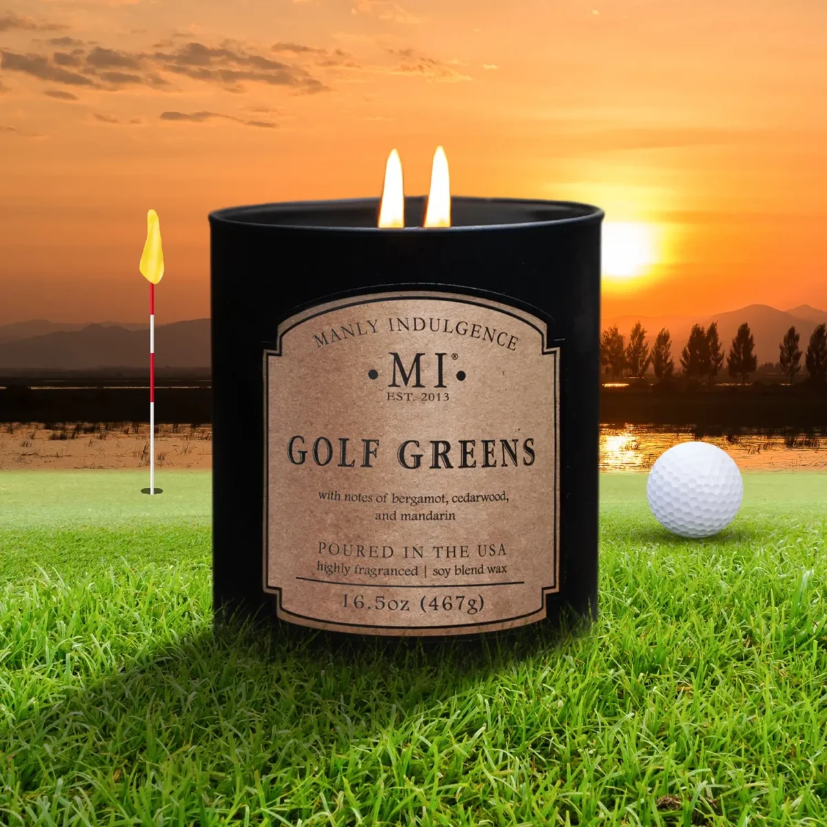 Świeca zapachowa sojowa Colonial Candle Manly Indulgence Classic 467 g - Golf Greens - obrazek 3
