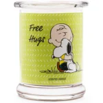 Candela profumata in vetro Peanuts 250 g - Free Hugs