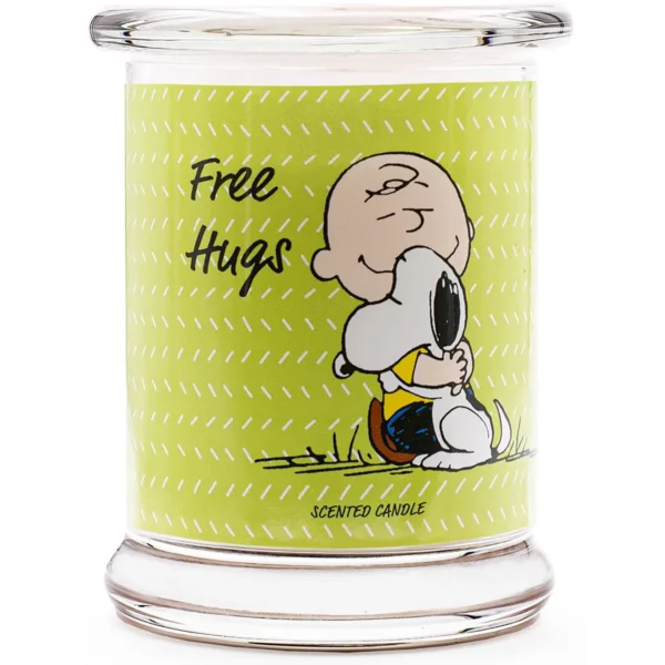 Candela profumata in vetro Peanuts 250 g - Free Hugs