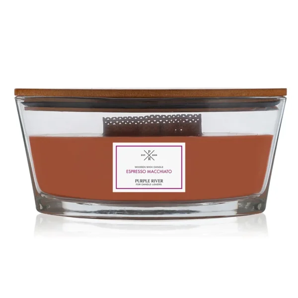 Candela profumata con stoppino in legno Purple River Ellipse 453 g - Espresso Macchiato