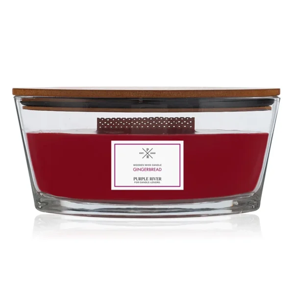 Candela profumata con stoppino in legno Purple River Ellipse 453 g - Gingerbread
