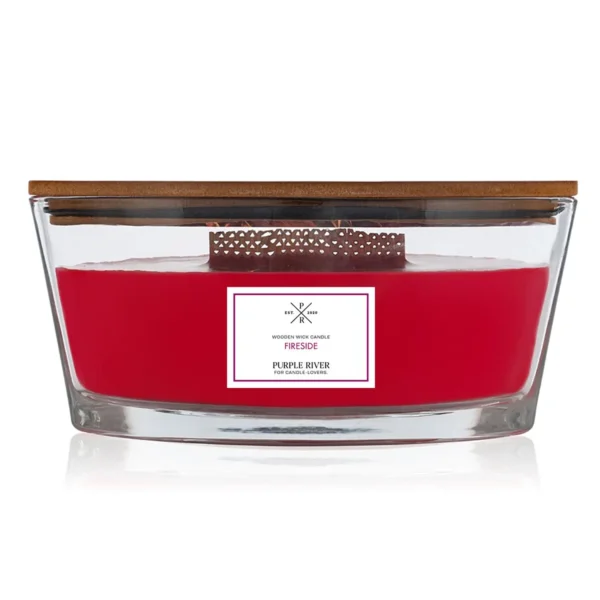 Candela profumata con stoppino in legno Purple River Ellipse 453 g - Fireside